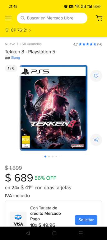 Tekken 8 para PS5 super precio en Mercado Libre