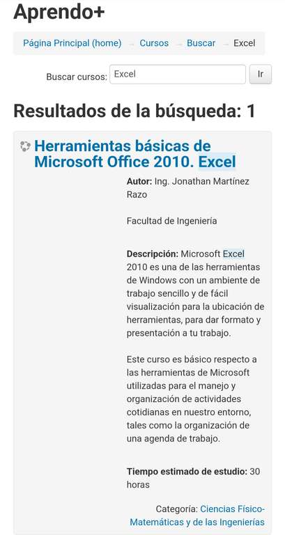 UNAM curso en línea y gratuito de Excel con certificado