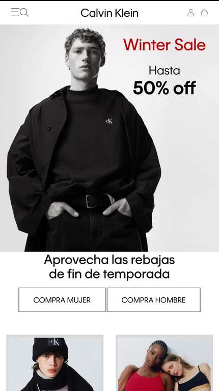 Winter Sale de Calvin Klein (hasta 50% OFF)