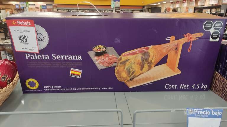 Walmart: Paleta serrana de 4.5 kg en 499 pesos Walmart zona esmeralda