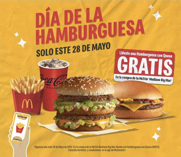 McDonald's - Hamburguesa con queso gratis en compra de McTrio Mediano