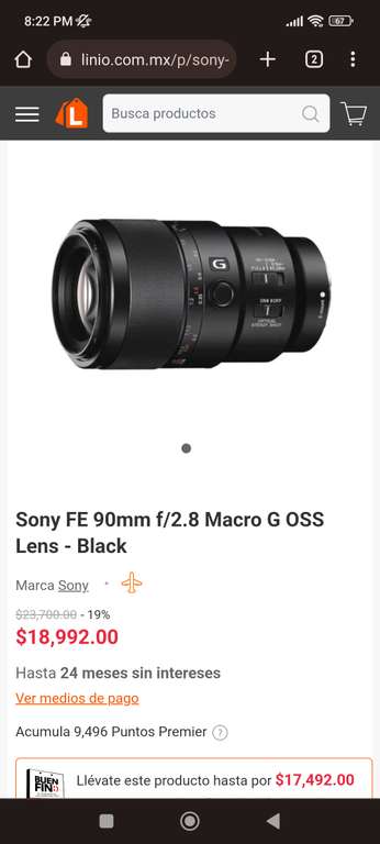 Linio: Sony 90mm 2.8 Macro en el precio más bajo que he visto
