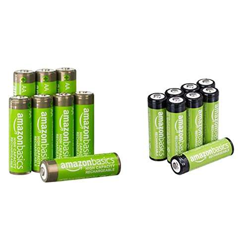 Paquete de 16 baterías recargables de alta capacidad (8) AA 2700mAh (8)  pilas recargables AAA 1000mAh + funda de batería + soporte para batería