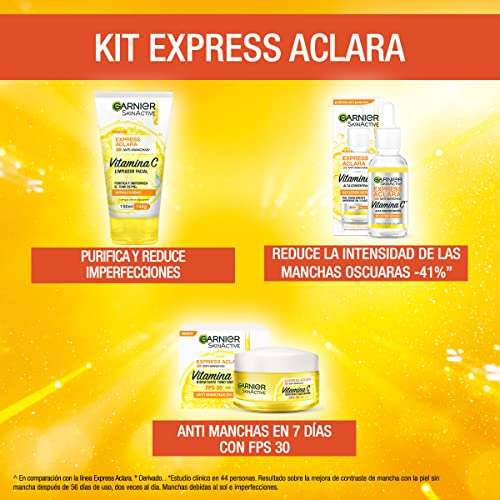Amazon: Garnier Skin Active Kit express aclara: serum, crema y gel con vitamina c