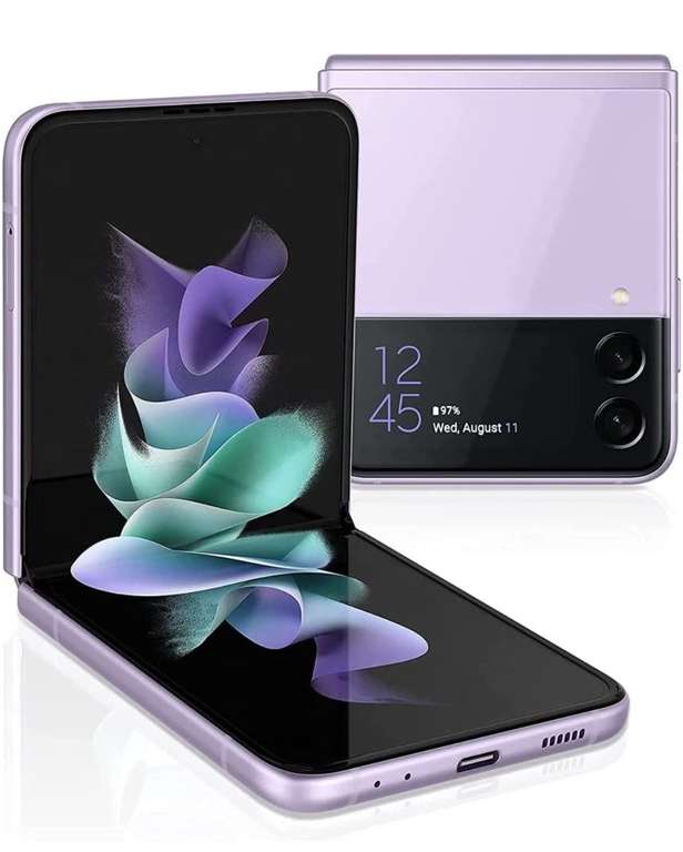 Amazon: SAMSUNG Galaxy Z Flip3 5G (128GB, 8GB) 5G Volte, Totalmente Desbloqueado, F711U, Lavanda (Renovado)
