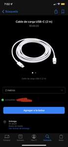 Apple: Cable de carga usb C 2 m