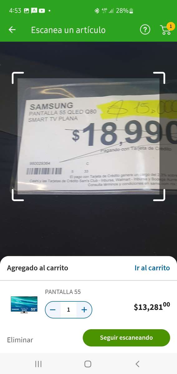 SAMS CLUB ITESO PANTALLA SAMSUNG 55