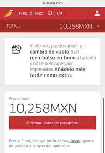 Vuelo directo CDMX-Madrid con Iberia se puede pagar a MSI fechas Octubre - Diciembre