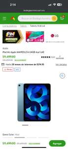 Bodega Aurrerá: iPad Air Apple MM9E3LZ/A 64GB Azul LAE