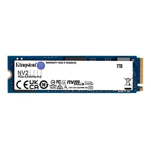 Amazon: Kingston SSD NV2, Capacidad: 1000 GB, Factor de Forma: M.2 2280, Interfaz: NVMe PCIe Gen 4.0 x 4
