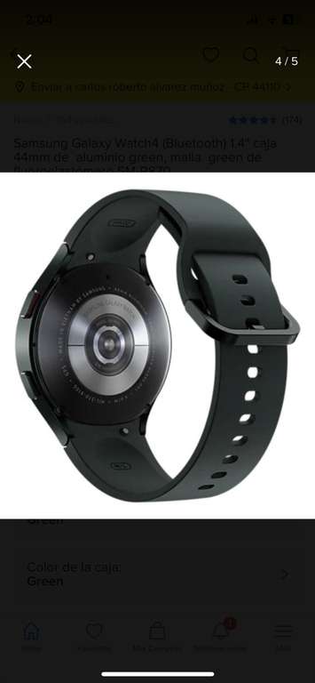 Mercado Libre: Samsung Galaxy Watch4 (bluetooth) 1.4 Caja 44mm Verde