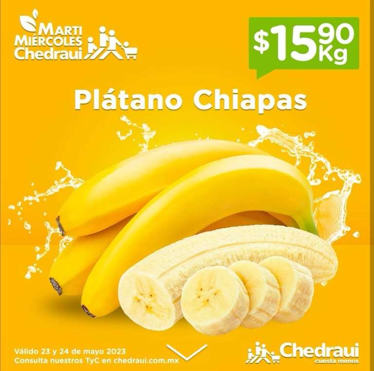 Chedraui: MartiMiércoles de Chedraui 23 y 24 Mayo: Pepino $7.50 kg • Mango Ataulfo $14.50 kg • Plátano $15.90 kg • Manzana Gala $29.50 kg