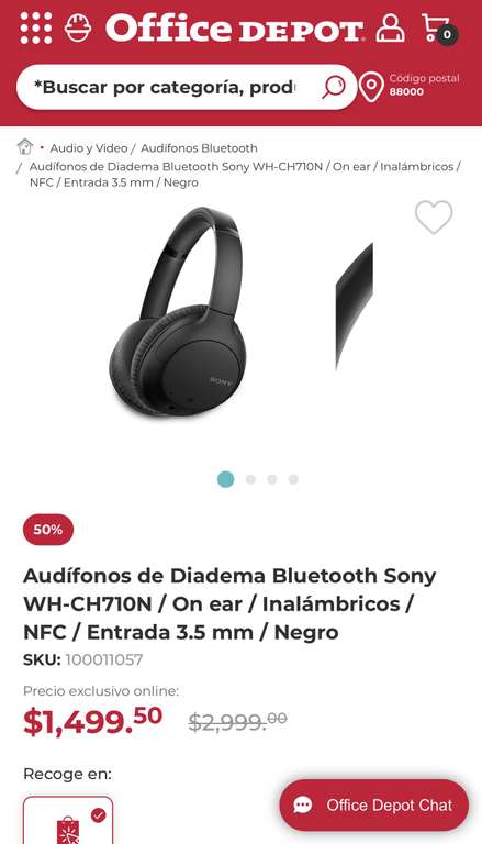 Office Depot: Audífonos inalámbricos Sony 710n - Laredo