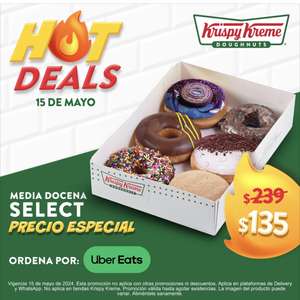 Krispy Kreme - Precio especial en Media docena select (solo delivery)