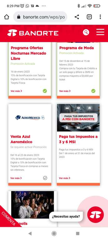 Banorte Venta Azul Aeroméxico 15% de bonificación con Tarjeta Digital o 10% de bonificación con Tarjeta Física en compras a msi