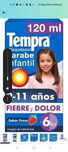 Amazon: Tempra Jarabe Infantil Fiebre y Dolor Sabor Fresa Paracetamol frasco de 120 ml. PLANEA y AHORRA