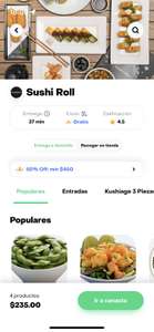 Rappi: Restaurante Sushi Roll al 50% OFF (compra mínima $450)