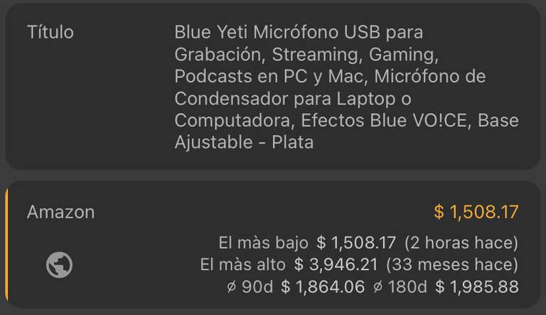 Amazon: Blue Yeti Micrófono USB para Grabación, Streaming, Gaming, Podcasts en PC y Mac