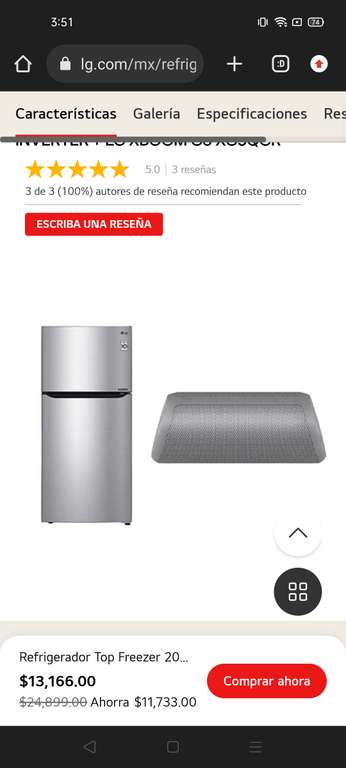 LG: Refrigerador Top Freezer 20 pies³ INVERTER + bocina LG XBOOM Go XG5QGR