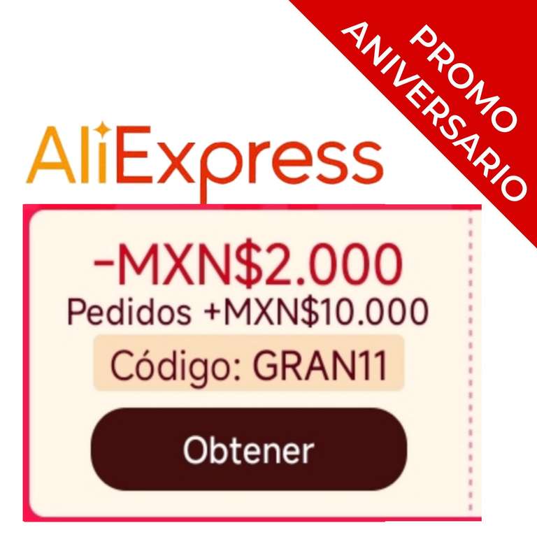 AliExpress: $2000 de descento en compras arriba de $10000 con Código promocional
