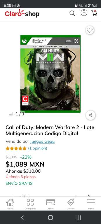 Claro Shop: COD MODERN WARFARE 2 Xbox