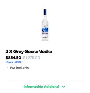 Rappi: Grey Goose vodka 3 piezas