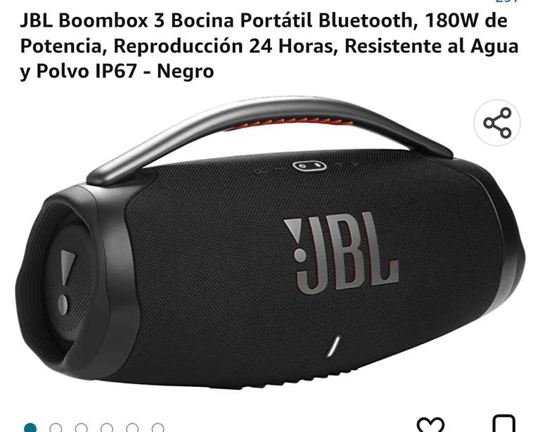 AMAZON: JBL Boombox 3 Bocina Portátil Bluetooth | Pagando con TDC HSBC 1 exhibición