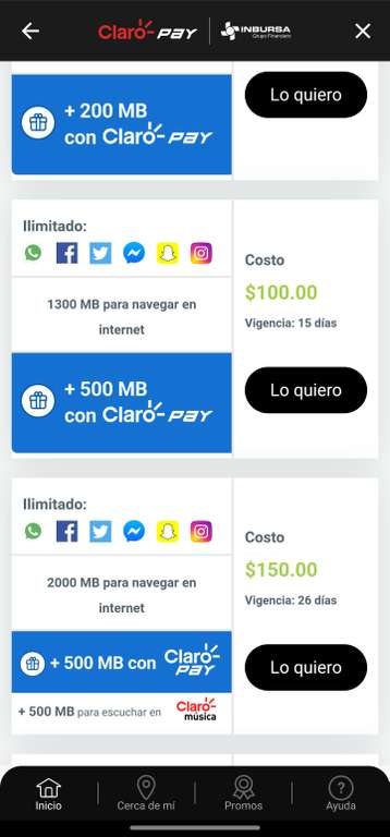 Claro Pay: Mb de regalo al realizar recargas Telcel a través de la app de ClaroPay.
