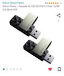 Amazon: Paquete de 2 memorias 256 Gb USB 3.2 Silicon Power Gen1 (USB 3.0)