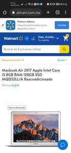 Walmart: Macbook Air 2017 Apple Intel Core i5 8GB RAM 128GB SSD MQD32LL/A Reacondicionado