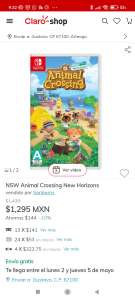Claro Shop: Animal Crossing Switch a 24 MSI