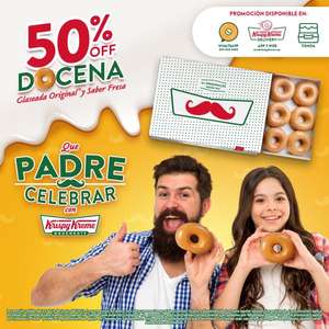Krispy Kreme: Docena Original Glaseada 50% (Día del padre)