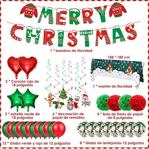 Amazon: kit de decoración navideño 36 pzas- envío prime