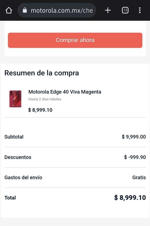 Motorola: Preventa Moto edge 40 (azúl)
