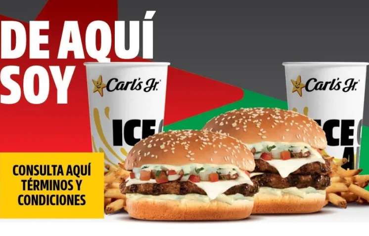 Carl's Jr : Combo Mexa Burger, Sencilla $109, Doble $139