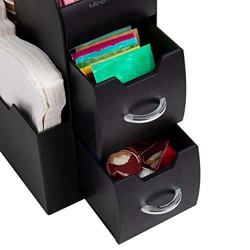 Amazon: Mind Reader - Organizador de almacenamiento de condimentos para carrito de café, Negro