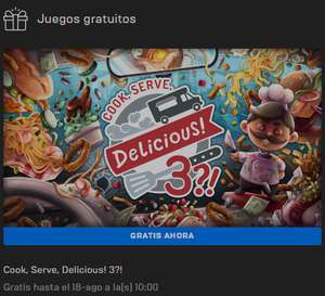 Epic Games GRATIS: Cook, Serve, Delicious! 3?!