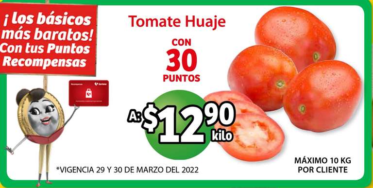 Soriana Mercado y Express: Frescura de Mercado 29 y 30 Marzo: Jitomate Huaje $12.90 + 30 puntos