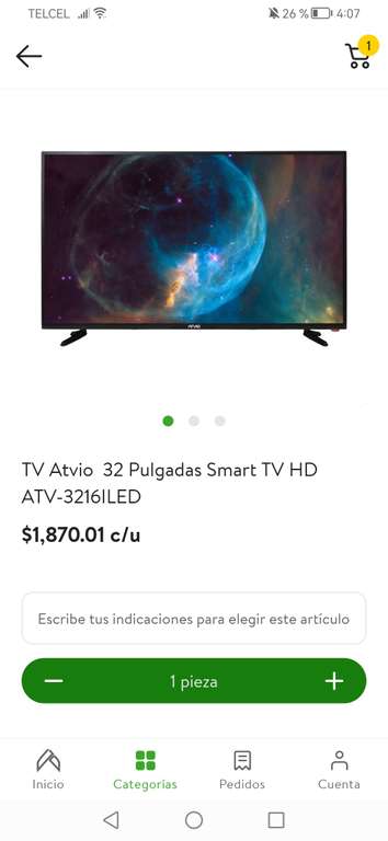 Bodega Aurrera: Smart tv atvio 32"