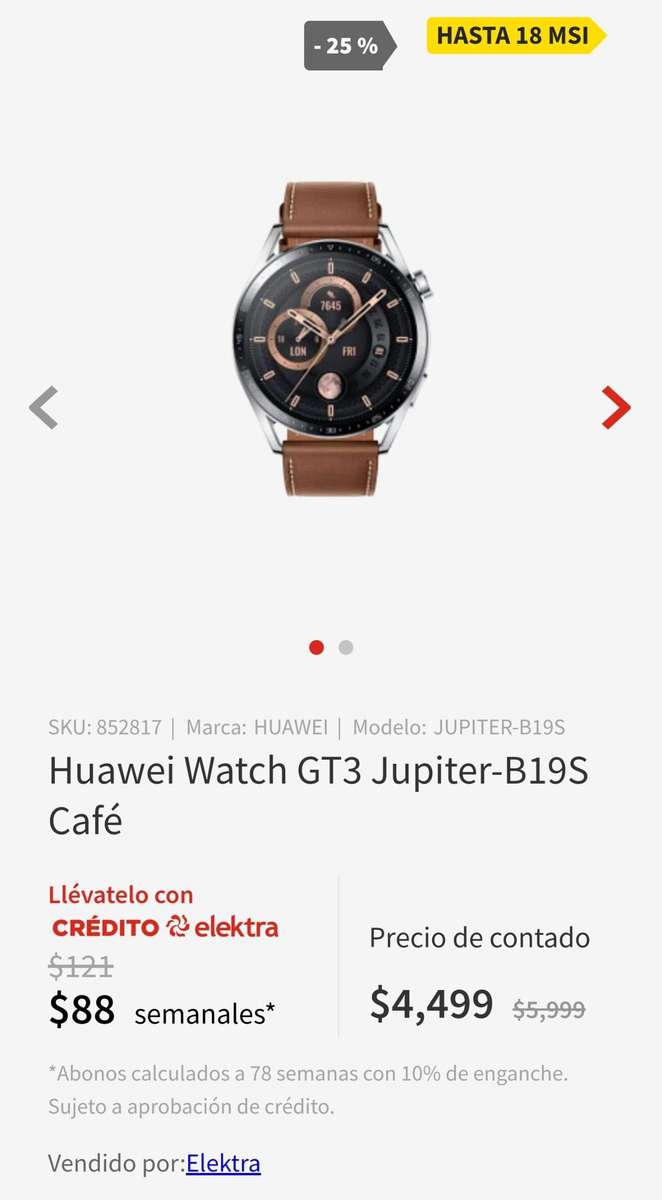 Huawei Watch GT 3. Elektra en línea. Envío gratis - promodescuentos.com