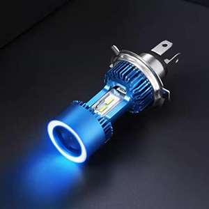 Amazon - Cupon 50% - Anillo de luz LED para motocicleta con luz azul H4/HS1 con ojos de ángel