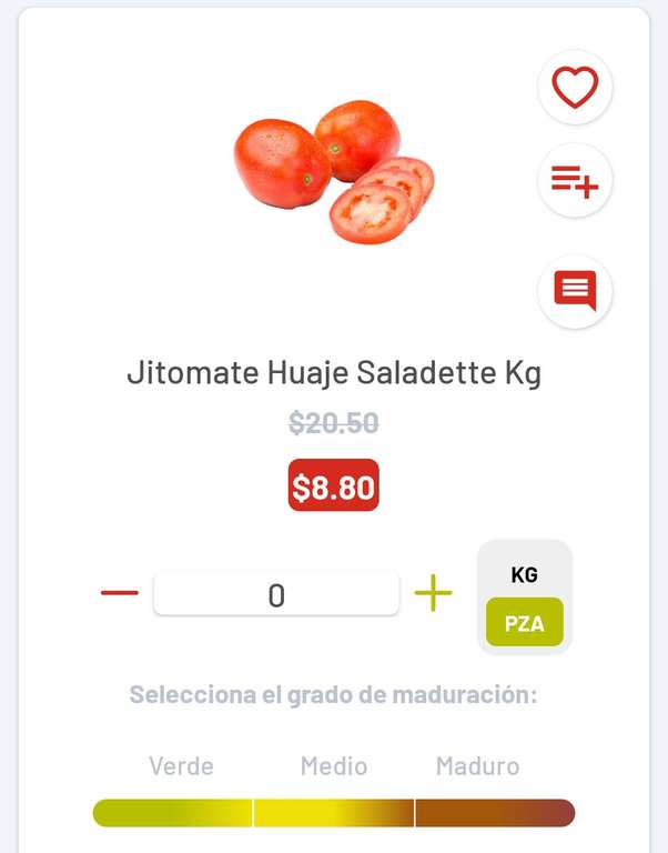 Jitomate Huaje Saladette Kg a solo $8.80 en Soriana