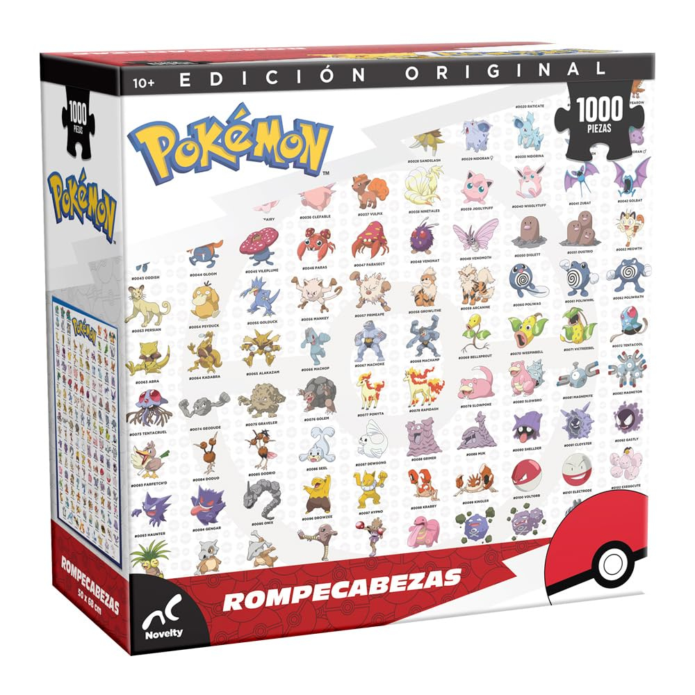 Amazon: Novelty Corp - Rompecabezas Edicion Original Pokemon primeros 151 Mostritos -C- 1000 Piezas