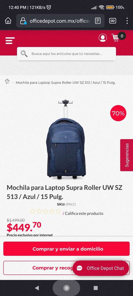 Office Depot Mochila para Laptop Supra Roller / Azul / 15 Pulg -  promodescuentos.com