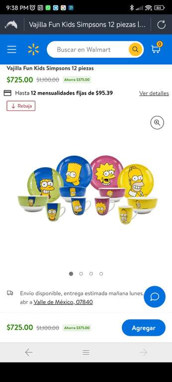 Walmart: Vajilla de los Simpson (porcelana)