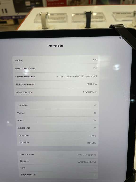 COSTCO iPad Pro 12.9” 128 gb Gris espacial 5ta generacion