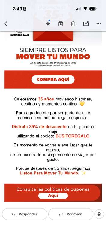 35% de descuento en Primera Plus por su 35 aniversario at Primera Plus ...