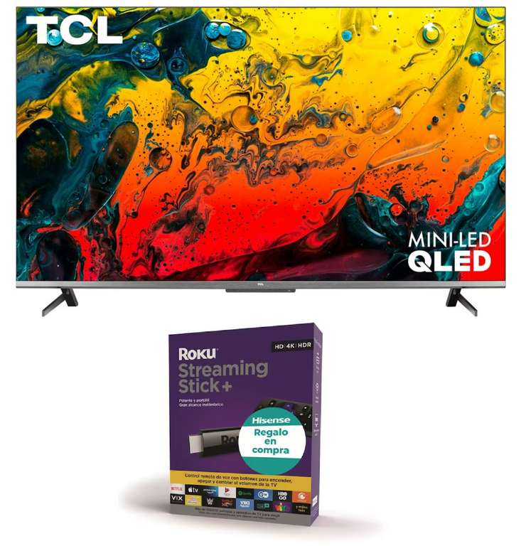 Liverpool: Bundle Pantalla TCL 55" QLED Mini LED 4K 55R646 / HDMI 2.1 / 120hz reales / Google TV + Roku Streaming Stick 4k+ (PayPal + HSBC)