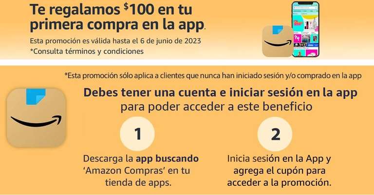 Hot Sale 2023 en Amazon México: Regalo de $100 pesos en primera compra de mínimo $400 en la app