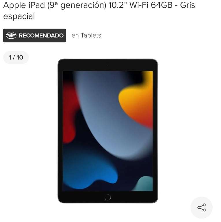 Mercado Libre pagando con Banorte: iPad 9na generación 64gb, siendo Nivel 6